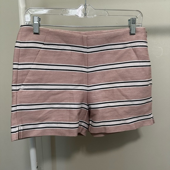 LOFT Pants - Loft Pink White Black Striped High Waisted Formal Shorts size 0 30” waist